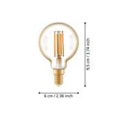 Zarowka led e14 4w 2200k 350lm amber g60 glob 110061_6