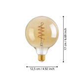 Zarowka led e27 4w 2200k 270lm amber spiral g125 glob 110076_4