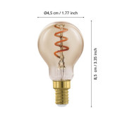 Zarowka led e14 4w 2000k 145lm amber p45 kulka 110191_4