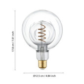 Zarowka led e27 2w 2000k 80lm smoky przezroczysta g125 glob 110256_5
