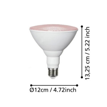 Zarowka led e27 16w 3500k czerwone swiatlo 1200lm par38 do roslin 110232_4
