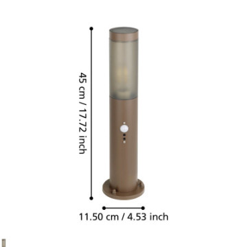 helsinki slupek oswietleniowy e27 45 cm brazowy zewnetrzna lampa stojaca z czujnikiem ruchu 900986_4