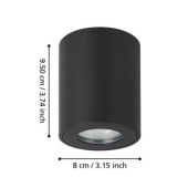 torrecola lampa sufitowa tuba ip44 czarna gu10 plafon 901028_4