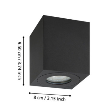 torrecola lampa sufitowa kostka ip44 czarna gu10 plafon 901029_3