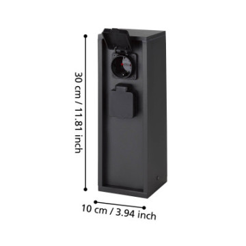 park 5 slupek ogrodowy 2x gniazdo 230v antracyt ip54 901031_5