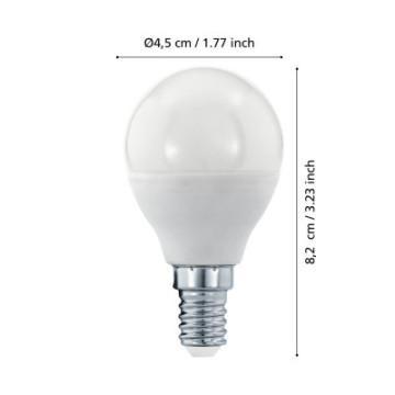 Zarowka led e14 5%2C5w 3000k 470lm mleczna p45 kulka Sciemnialna 110139_5