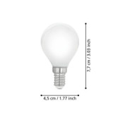 Zarowka led e14 4%2C5w 2700k 470lm mleczna p45 kulka Sciemnialna 110049_4