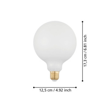 Zarowka led e27 7%2C5w 2700k 806lm mleczna g125 glob sciemnialna 110123_7