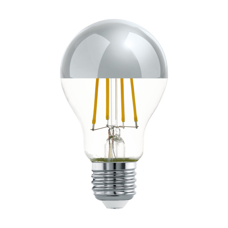 Zarowka led e27 7%2C3w 2700k 806lm przezroczysta z odblysnikiem chrom a60 110029
