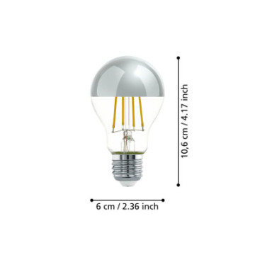 Zarowka led e27 7%2C3w 2700k 806lm przezroczysta z odblysnikiem chrom a60 110029_4