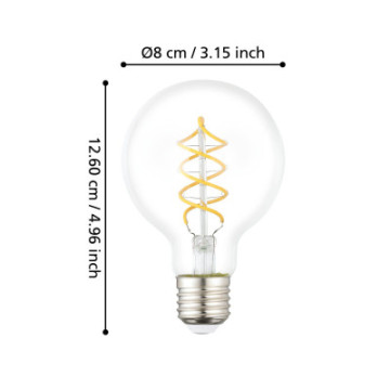 Zarowka led e27 7%2C3w 2700k 806lm przezroczysta g80 glob 110316_5