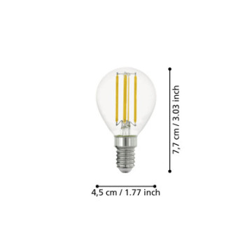 Zarowka led e14 4%2C5w 2700k 470lm przezroczysta p45 kulka Sciemnialna 110026_4