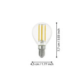 Zarowka led e14 4%2C5w 2700k 470lm przezroczysta p45 kulka Sciemnialna 110026_4