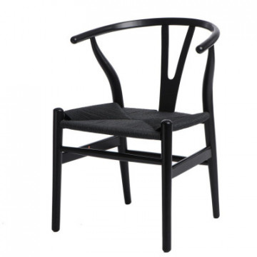Krzesło Wicker Czarne...