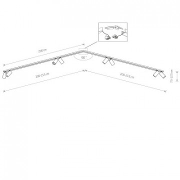 MONO CORNER 2x200 7697 Lampa sufitowa Nowodvorski Lighting